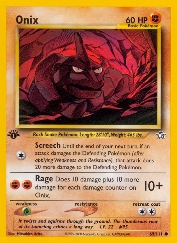 Onix 69/111 Pokemon card