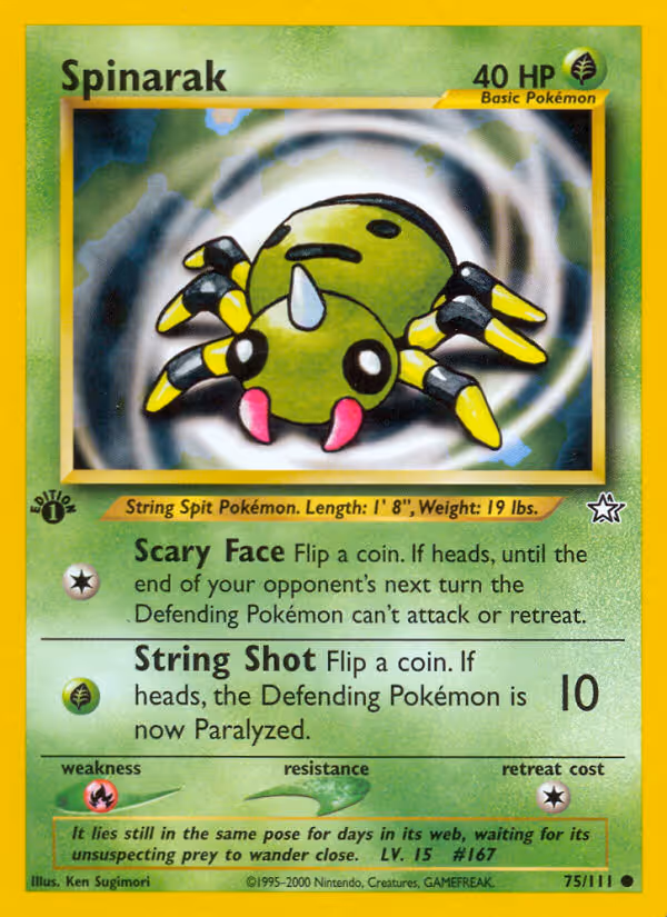Spinarak 75/111 Pokemon card