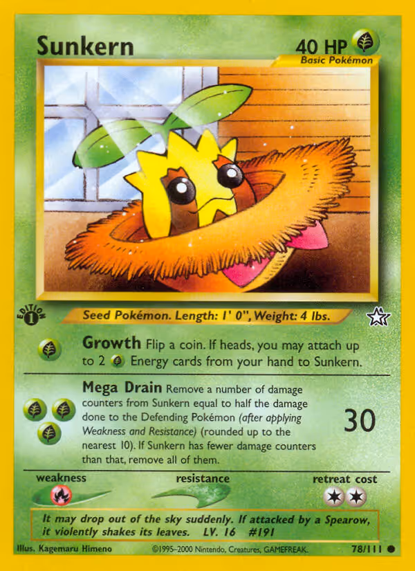 Sunkern 78/111 Pokemon card