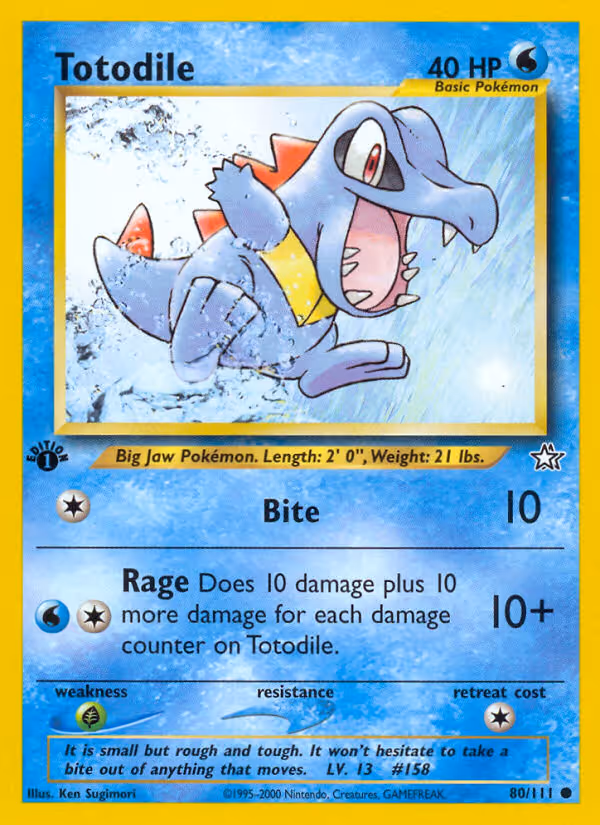 Totodile 80/111 Pokemon card