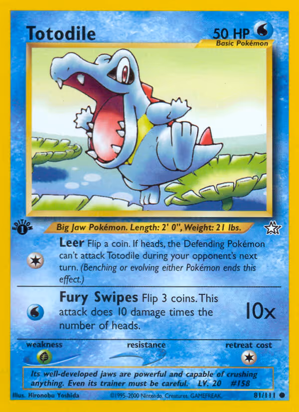 Totodile 81/111 Pokemon card