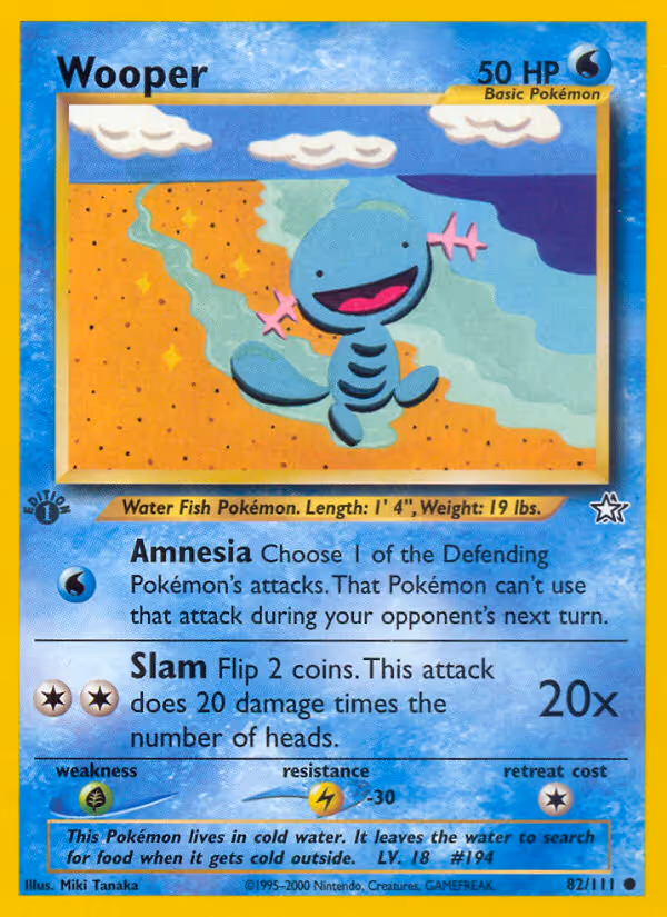 Wooper 82/111 Pokemon card