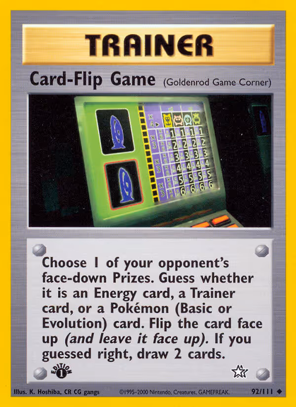 Card-Flip Game 92/111 Pokemon card