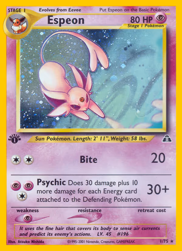 Espeon 1/75 Pokemon card