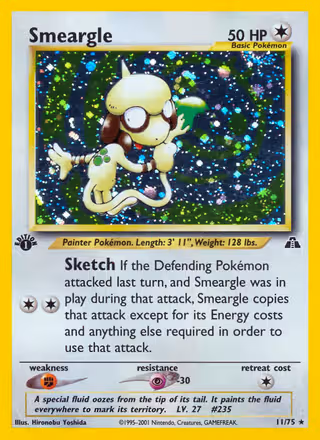 Smeargle 11/75 Pokemon card