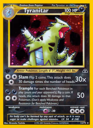 Tyranitar 12/75 Pokemon card