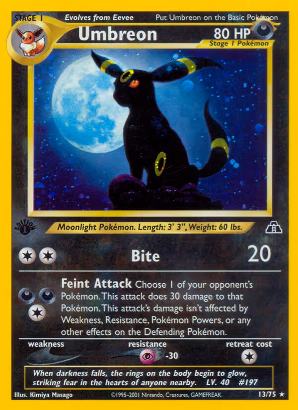 Umbreon 13/75 Pokemon card