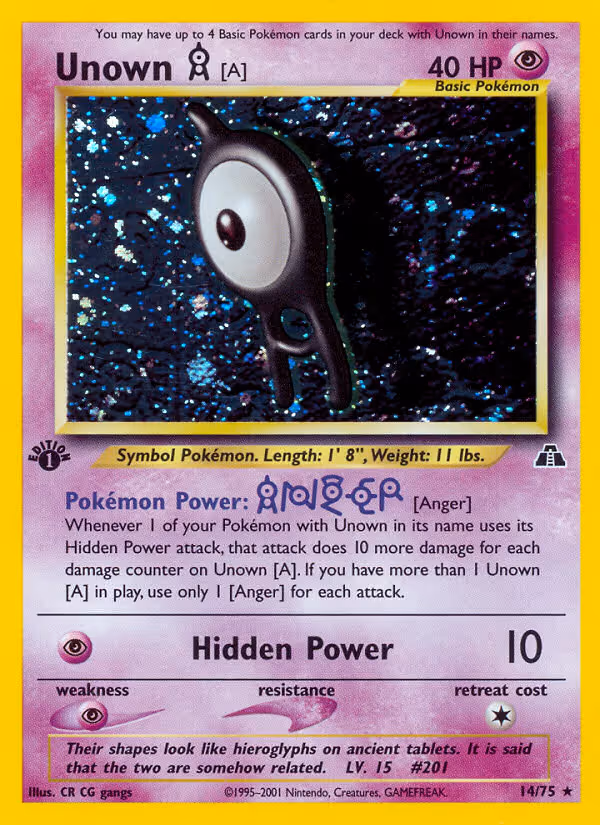 Unown Pokemon card