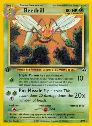 Beedrill 18/75 Pokemon card