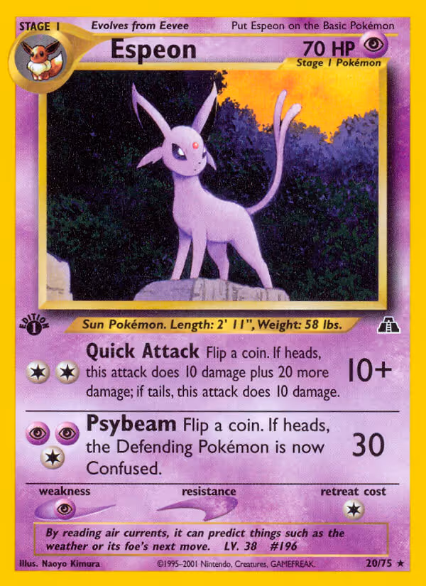 Espeon 20/75 Pokemon card