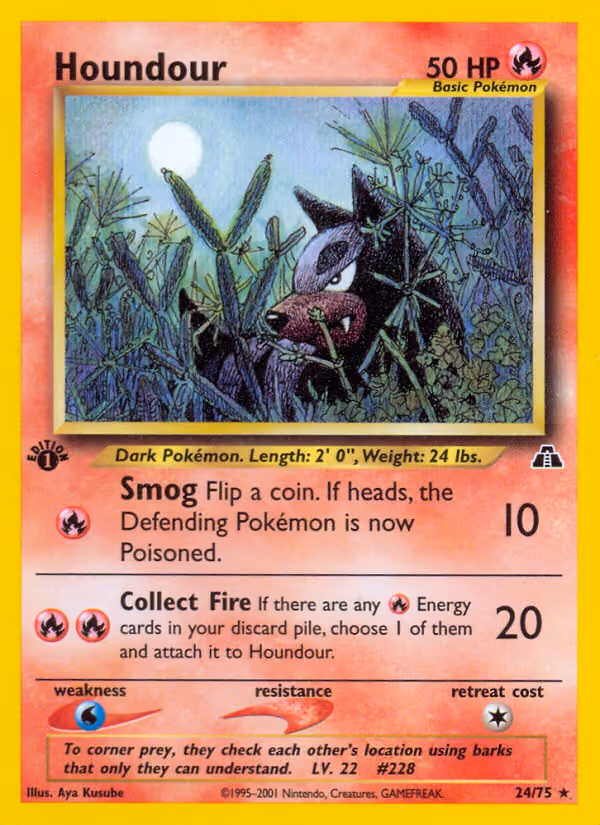 Houndour 24/75 Pokemon card