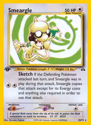 Smeargle 30/75 Pokemon card