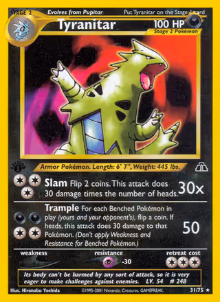 Tyranitar 31/75 Pokemon card