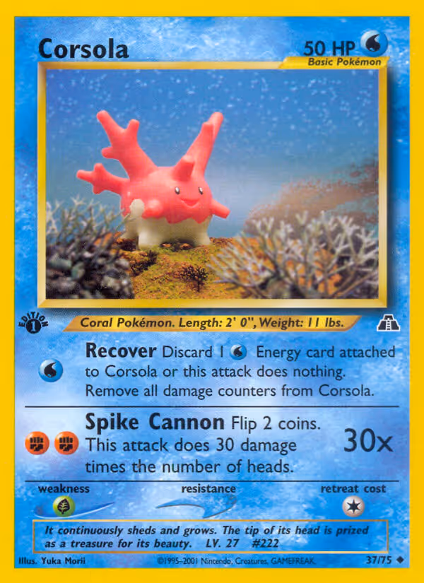 Corsola 37/75 Pokemon card