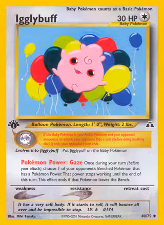 Igglybuff 40/75 Pokemon card