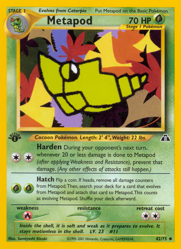 Metapod 42/75 Pokemon card