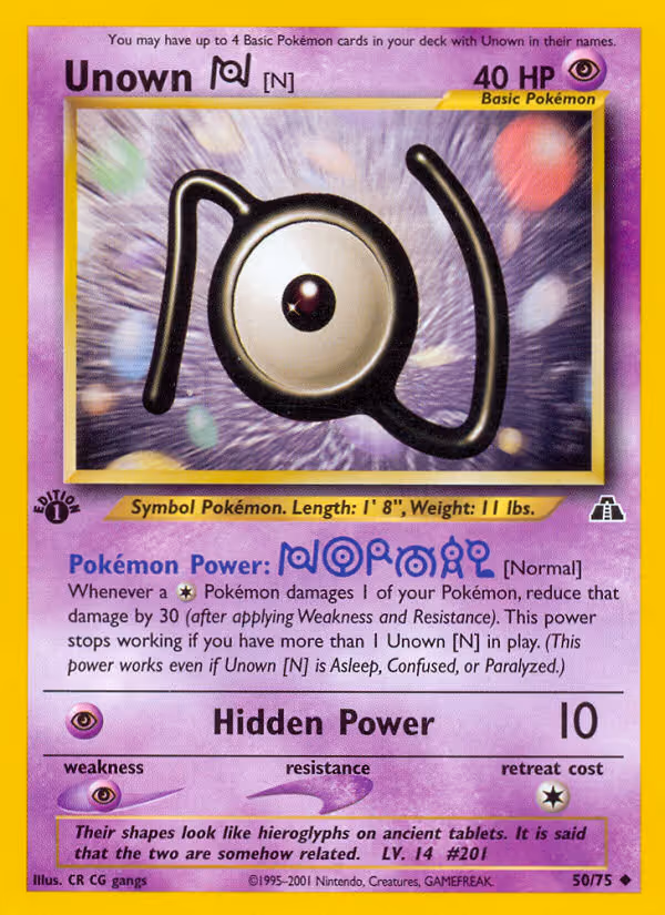 Unown [N] 50/75 Pokemon card