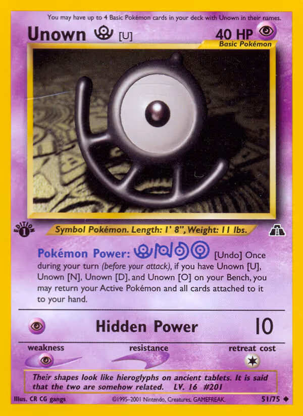 Unown [U] 51/75 Pokemon card