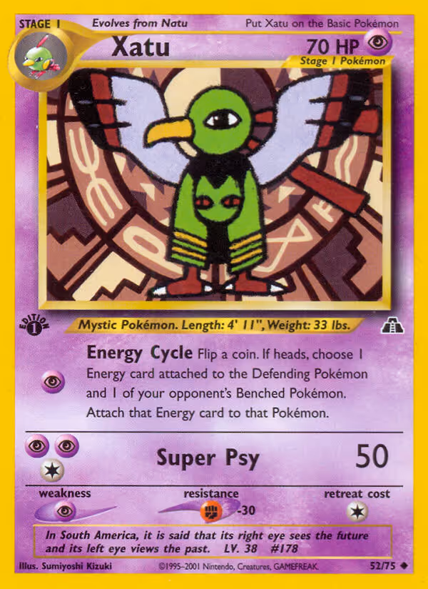 Xatu 52/75 Pokemon card