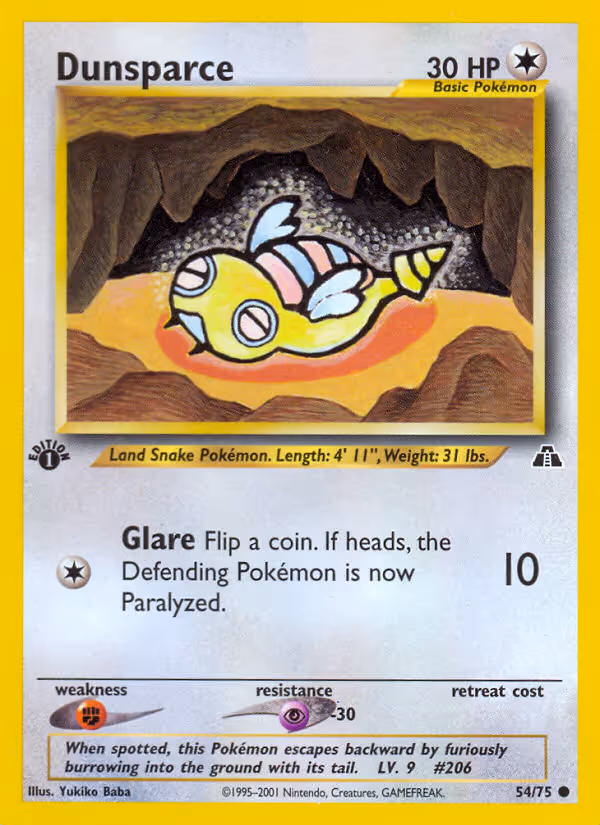 Dunsparce 54/75 Pokemon card