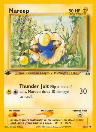 Mareep 58/75 Pokemon card