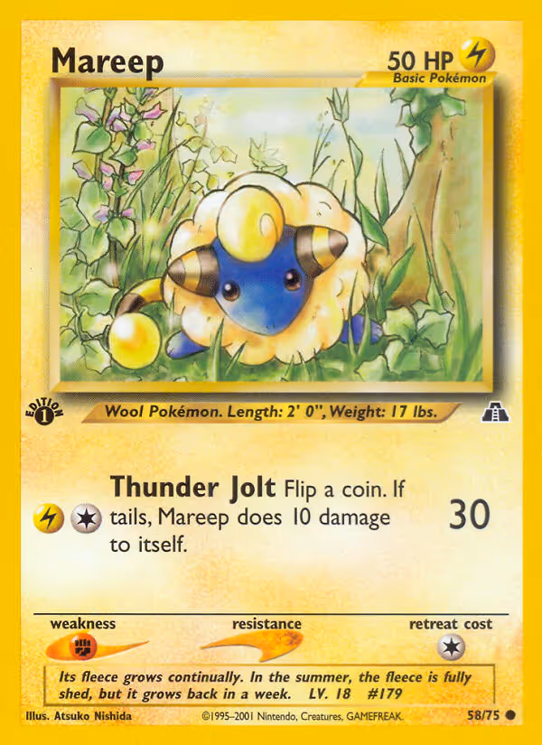 Mareep 58/75 Pokemon card