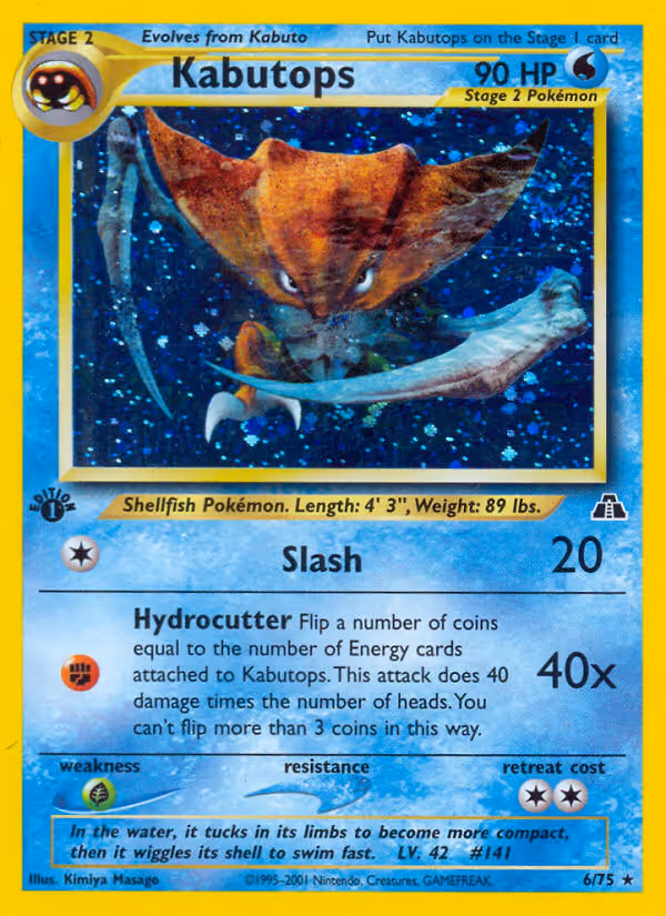 Kabutops 6/75 Pokemon card
