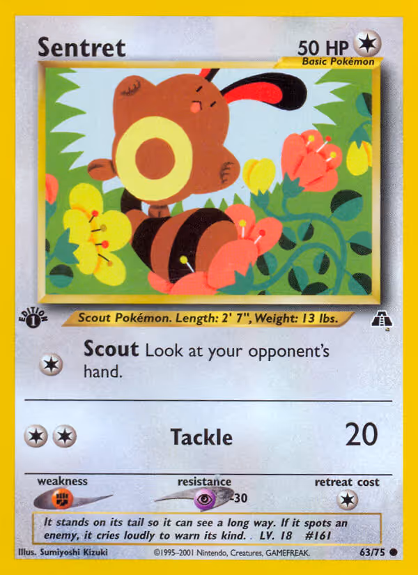 Sentret 63/75 Pokemon card