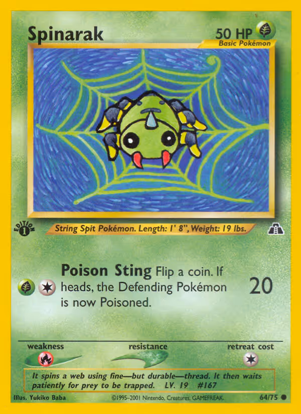 Spinarak 64/75 Pokemon card