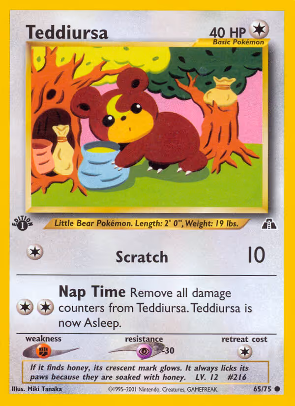 Teddiursa 65/75 Pokemon card