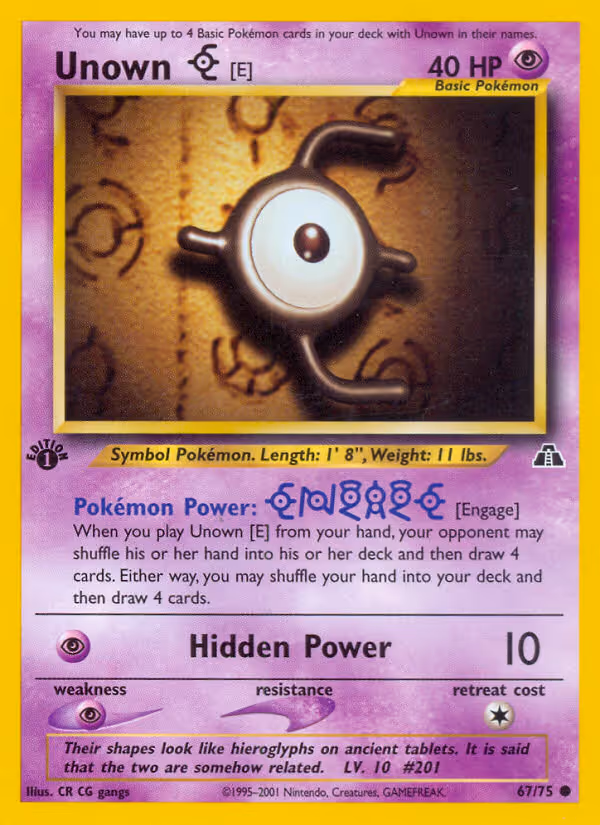 Unown [E] 67/75 Pokemon card