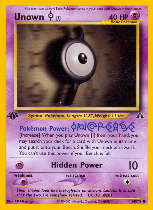 Unown [I] 68/75 Pokemon card