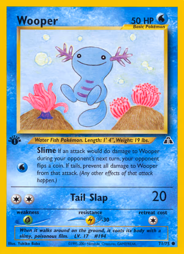 Wooper 71/75 Pokemon card