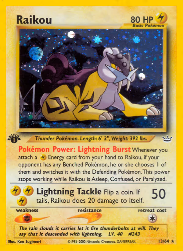 Raikou 13/64 Pokemon card