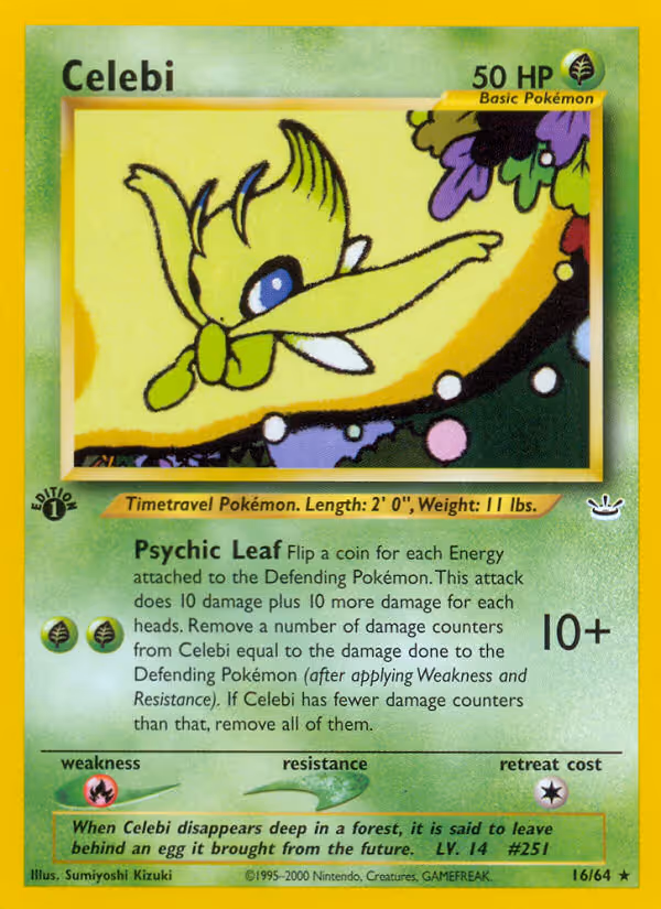 Celebi 16/64 Pokemon card