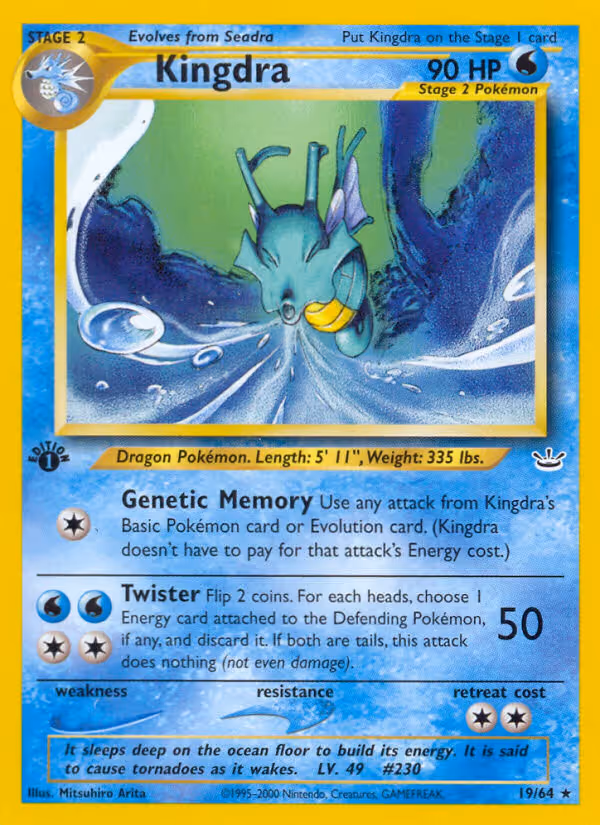 Kingdra 19/64 Pokemon card