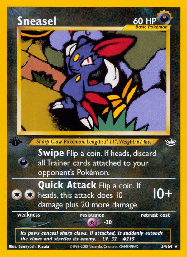 Sneasel 24/64 Pokemon card
