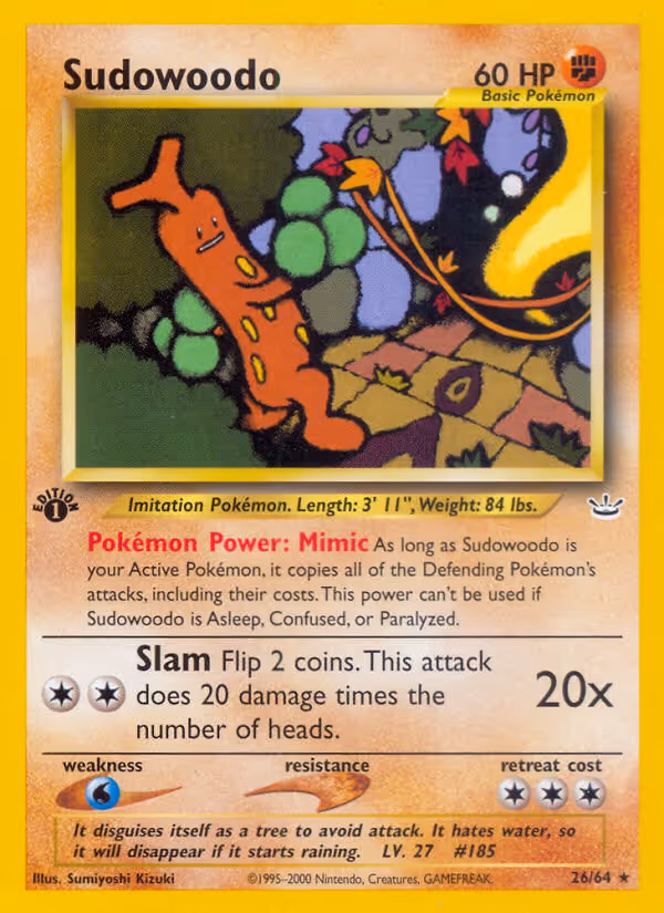 Sudowoodo 26/64 Pokemon card