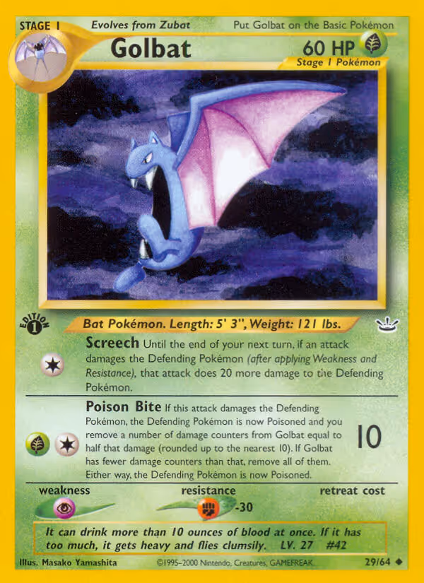 Golbat 29/64 Pokemon card