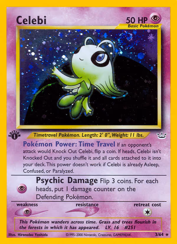 Celebi 3/64 Pokemon card