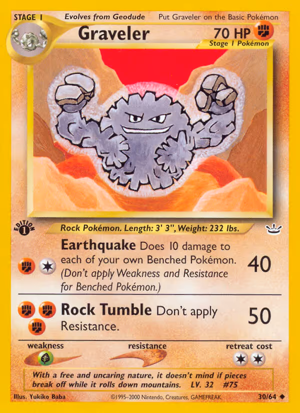 Graveler 30/64 Pokemon card