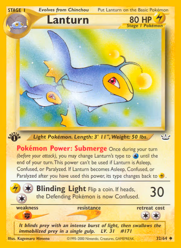 Lanturn 32/64 Pokemon card