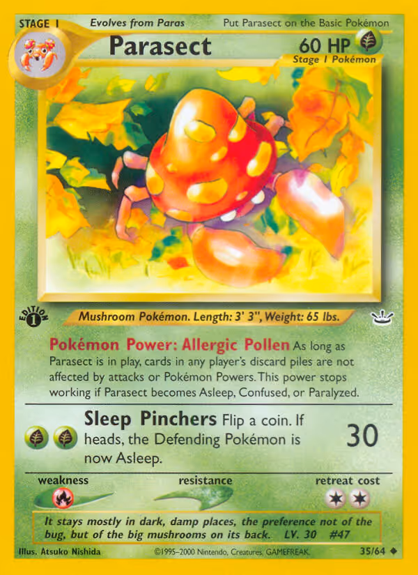 Parasect 35/64 Pokemon card