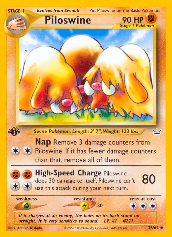 Piloswine 36/64 Pokemon card