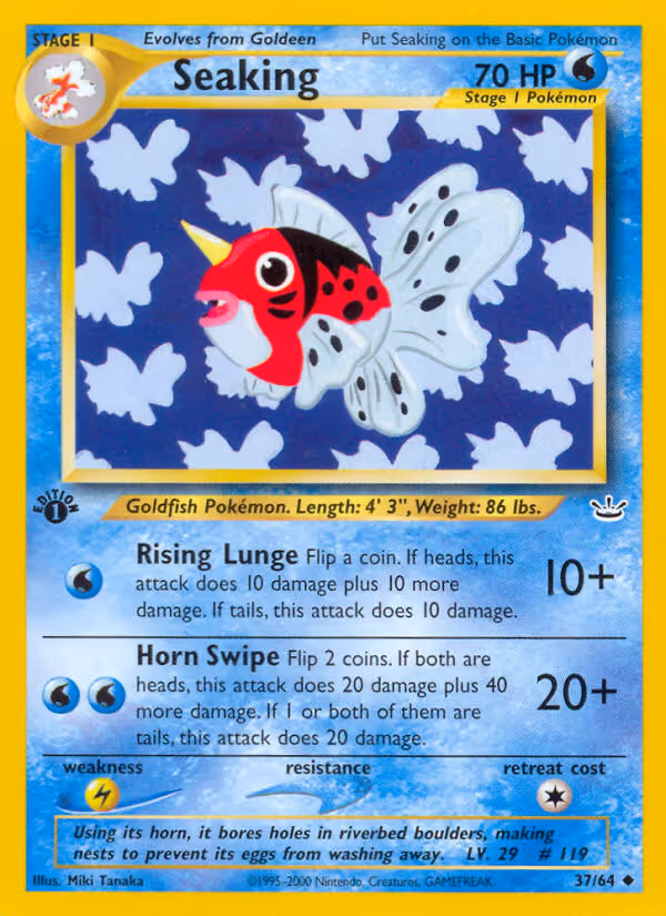 Seaking 37/64 Pokemon card