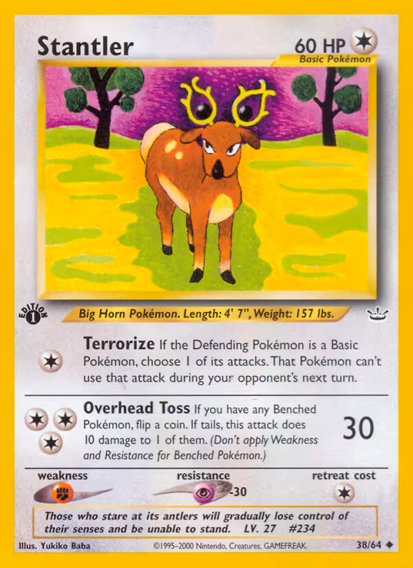 Stantler 38/64 Pokemon card
