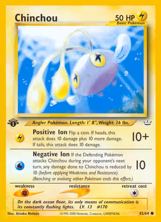 Chinchou 42/64 Pokemon card