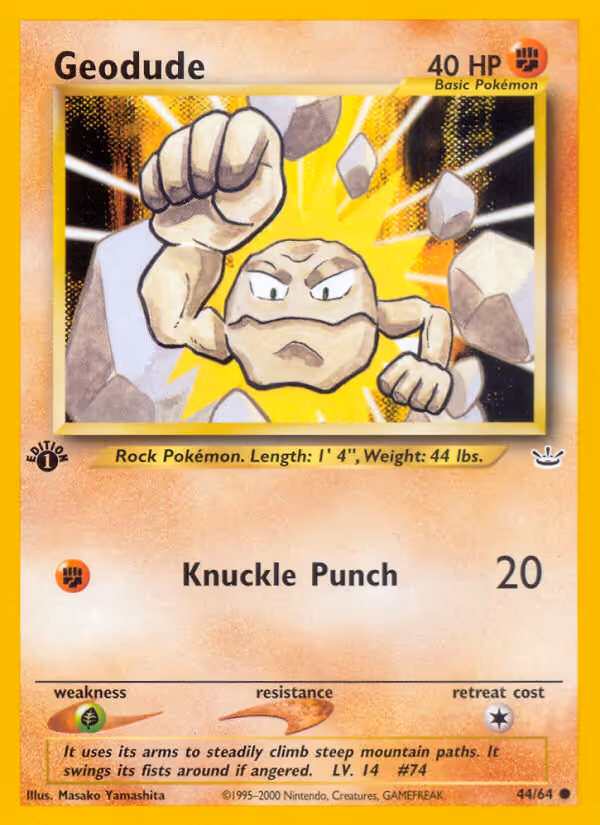 Geodude 44/64 Pokemon card