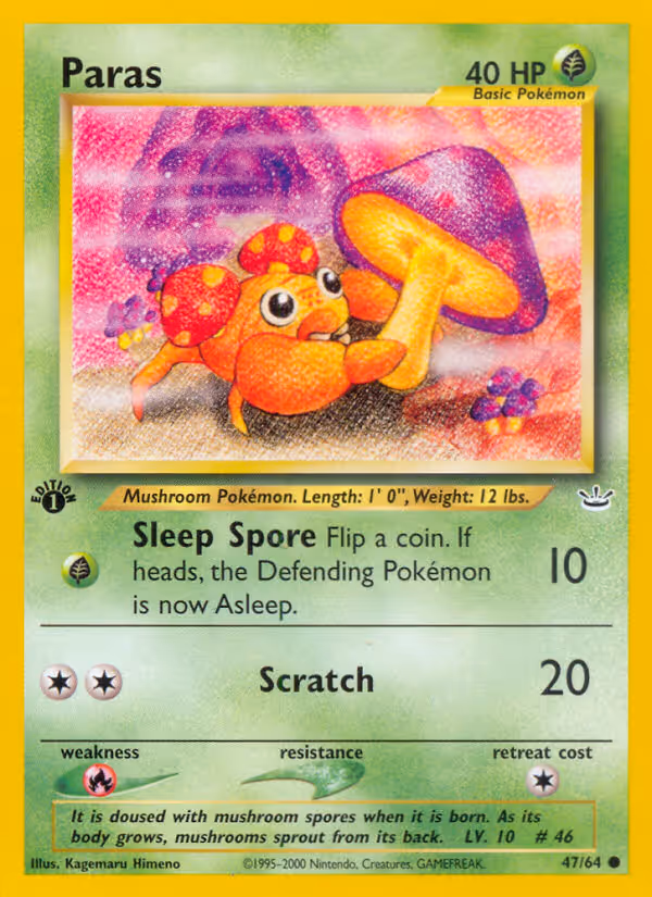 Paras 47/64 Pokemon card