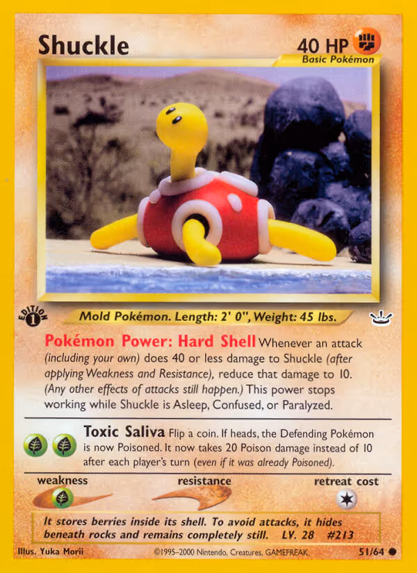 Shuckle 51/64 Pokemon card